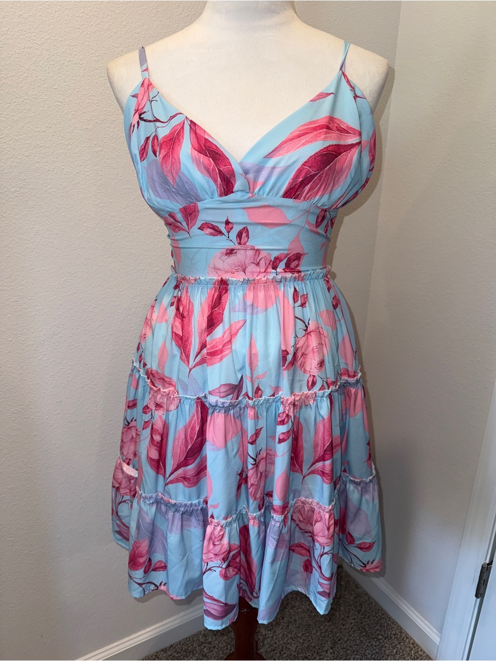 Floral Blue & Pink Sundress S-M